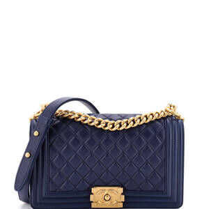 Chanel Old Medium Boy Flap Bag Quilted Lambskin